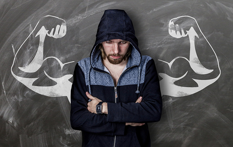 a motivated bodybuilder